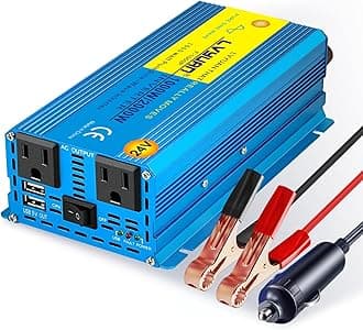 LVYUAN 1000 Watt Pure Sine Wave Power Inverter 24V DC to 110V/120V AC Converter with 2 sockets and 2 USB Port for Car Truck Family Solar System,RV, Truck,Road Trip & Emergency