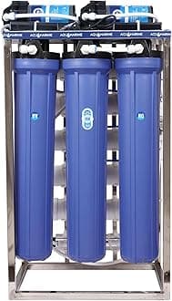 AQUA MARINE 50 Lph Commercial Ro Water Purifier Plant/Filter Double Purification 50 Litre Per Hour With Uv, Tds Adjuster, Auto Shut Off Full Stainless Skid Works Upto 3000 Tds Of Water,Silver