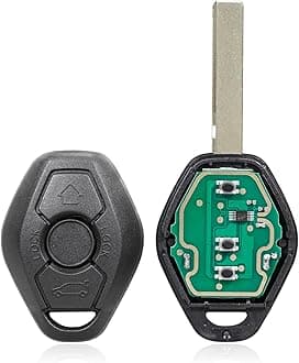 433MHz 3-Button Car Key Fob with HU92 Blade, Replacement Remote Key Fit for BMW E39 E46 E53 E60 X3 E83 X5 CAS2 System