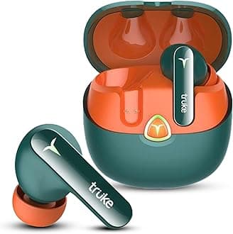truke New Launch BTG Flex True Wireless in Ear Earbuds, Dual Pairing Ear Buds, 40ms Low Latency Gaming Mode, 60H Playtime Fast Charging, HiFi DSP Sound, Quad-Mic ENC, 13mm Driver,Bluetooth 5.4(Green)