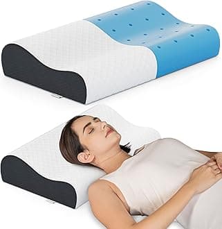 FOVERA Cervical Pillow | 2 Years Warranty | Cool Gel Memory Foam Orthopedic Neck Support Pillow for Sleeping, Neck & Shoulder Pain (King - 24 x 15 x 4.5 Inch, Dual Color, Pack of 1)