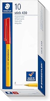 Stick 430 F-2 Ballpoint Pen Fine Tip - Red (Box of 10)
