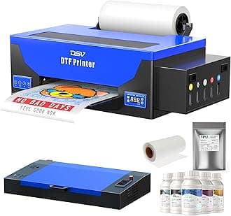 DSV DTF Printer A3 Roll L1800 Transfer Printing Machine,High-Speed Print for Fabrics,13” Wide DTF Bundles,White Ink Circulation & Auto-Cleaning System,2 Years Ink Supply (Printer+Oven)