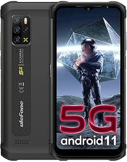 Ulefone Armor 12 5G Rugged Phone 8GB+128GB Quad Back Cameras, Face ID & Side Fingerprint Identification, 5180mAh Battery, 6.52 inch Android 11 OTG, NFC, Support Wireless Charging (Armor 12-Black)