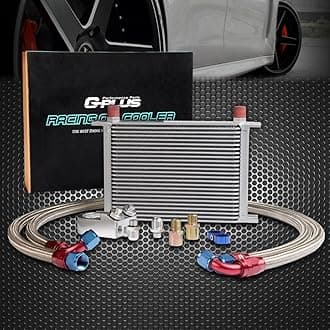 25 Row AN10-10AN Universal Aluminum Engine Transmission Oil Cooler Kit + Oil Filter Relocation Kit