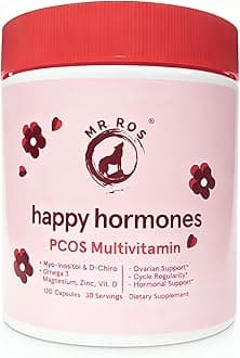 PCOS Multivitamin for Women – Happy Hormones Formula – Myo & D-Chiro Inositol 40:1, Omega-3, Vitamin D3, Zinc & Magnesium – 120 Vegan Capsules