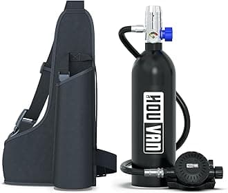 S400 Mini Scuba Tank 1.0L Scuba Tank Portable Diving Tank with On-Off Valve Reusable Underwater Breathing Pony Bottle for Underwater Exploration Emergency/Recreation