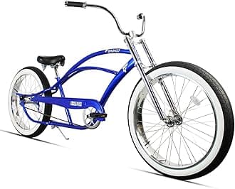 Bronco 3.0 Mens Cruiser Bicycles 26/29 inch Long Beach Cruiser Bike with Coaster Brakes Front/Rear White Wall Tires/Black Ties