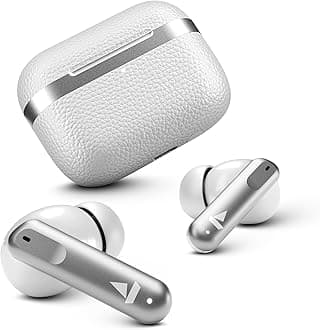 Airdopes 111v2, Leather Finish, 4Mics ENx, 50H Battery, 13mm Drivers, Dual Pair,Stream Ad Free Music via App Support, Bluetooth TWS in Ear Earbuds Wireless Earphones with mic ((Ivory White)