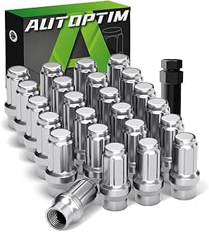 M12x1.5 Extended Lug Nuts - Replacement for Toyota Tacoma 4Runner Aftermarket Wheel, Chrome 24PCS 6 Spline Closed End Bulge Acorn Nut, 17mm Hex, 1.57" Tall, 0.79" Width with 1 Socket Key