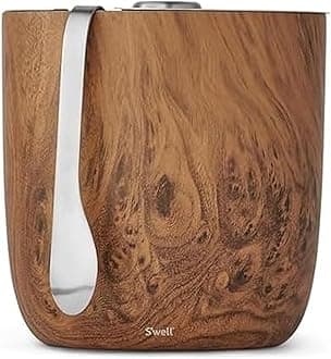 S'well Unisex's Ice Bucket + Tongs, Teakwood, 2L