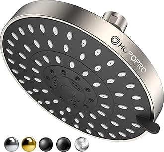 2024 Newest 6-Mode High Pressure Rain Shower Head, 6-Inch High Flow Fixed Showerheads, Bathroom Rainfall Showerhead Replacement for Low Water Pressure, Modern Look, Tool-free Installation