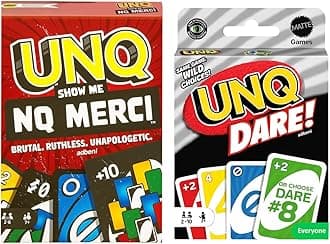 adbeni Matte UNQ Merci & Dare | Combo Pack of 2 | Family Fun Card Games for Kids, Adults & Teens | Portable Travel Game | Fast-Paced Strategy, Action & Reversible Play | Perfect for Gifting