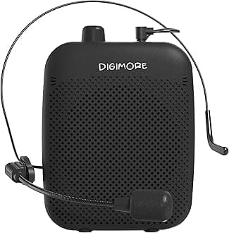 DIGIMORE Voice Amplifier for Teachers with Wired Headset Mic| 12Hrs Battery| with Bluetooth v5.3 and a 10W Speaker for Tour Guides, Yoga and Classroom Teaching Aid for Schools & Colleges (D-1200)