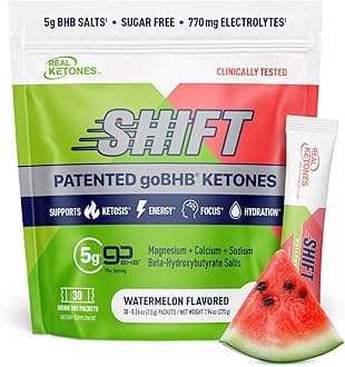 Real Ketones BHB Exogenous Ketones Drink Mix Packets Keto Electrolytes Powder Packets No Sugar with 4 Main Fasting Electrolytes Plus Hydrating Patented Keto BHB - 30 Count Watermelon