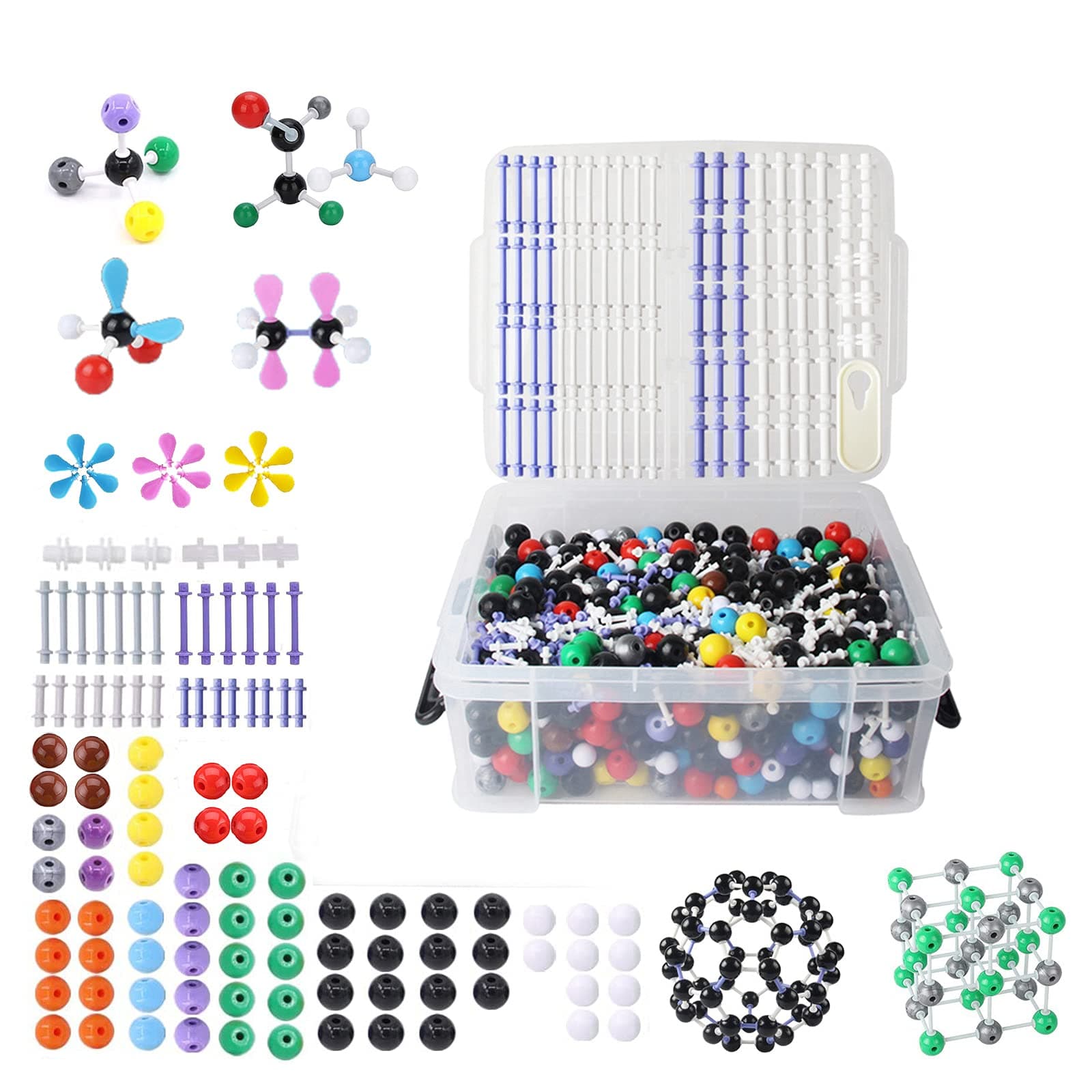 Molecular Model Kit,974 Pcs Molecular and Atomic Model Kit for Organic and Inorganic Chemistry Learning,Chemistry Structure Kit with Atoms,Bonds & Orbitals for Teacher, Student