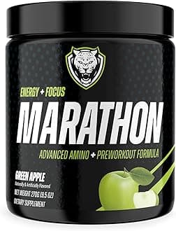 6AM Run Marathon | Running Supplements for Endurance & Stamina | Amino Energy with BCAAs for a Clean Pre Running Fuel | No Jitters | Marathon Essentials | Green Apple | 30 Servings