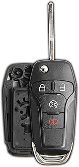 Remote Start Flip Key Fob Shell Case Replacement for Ford N5F-A08TDA, 5923694