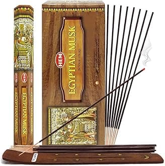 TRUMIRI Egyptian Musk Incense Sticks and Holder Bundle