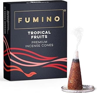 Fumino® Tropical Fruits Fresh Incense Cones 20 per Box Masala Agarbatti Joss Scent Fragrance for Relaxation and Meditation, Home and House Decor