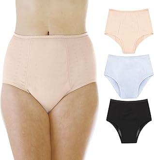 Wearever Women's Maximum Absorbency Incontinence Panties for Bladder Control - Washable, Reusable, Leak Proof Underwear for Women 600 ml - (Pack of 3) (Assorted) (8X) (Fits Hip: 61-63")