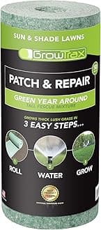 - Growtrax Biodegradable Grass Seed Mat, Year Round Green - 50 Sq Ft Quick Fix Roll - Growing Solution for Lawns, Dog Patches and Shade - Just Roll Water & Grow -Not Fake or Artificial Grass