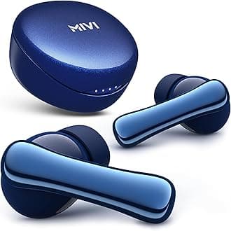 Mivi DuoPods A850 AI-ENC TWS with HDCalls Technology,13mm Rich Bass Drivers,50Hrs Playtime,Low Latency Gaming,Type C Fast Charging,Clear Audio Quality,Made in India Earbuds- Jazzy Blue