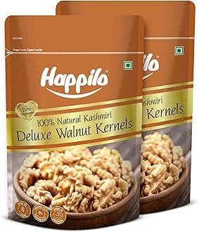 Happilo Premium Deluxe Walnut Kernels 200g (Pack of 2) | Walnuts without Shell | Akhrot Giri | Dry Fruits, Healthy Snacks | Natural Kashmiri Walnut Kernels | Rich in Protein, Iron & Source of Omega-3