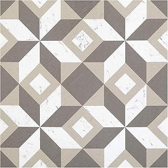 Retro Self Adhesive 12-Inch Vinyl Floor Tiles, 20 Tiles - 12" x 12", Prism Marble Pattern - Peel & Stick, DIY Flooring for Kitchen, Dining Room, Bedrooms & Bathrooms by Achim Home Decor