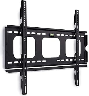 Low-Profile TV Wall Mount 1" Slim Fixed Bracket for 32, 40, 42, 48, 49, 50, 51, 52, 55, 60 inch TVs VESA Compatible up to 600 x 400 Black