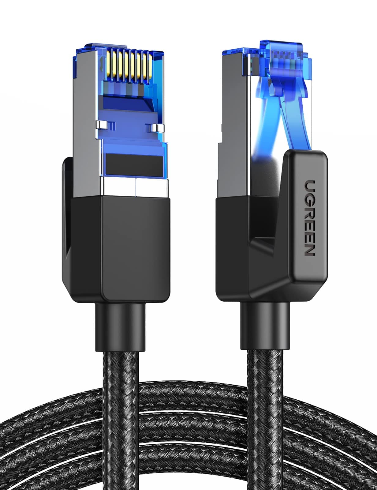 UGREEN Ethernet Cable 3M, Cat 8 Internet Cable High-Speed 40Gbps 2000MHz RJ45 LAN Cable, F/FTP POE Braided Gigabit Network Cable Compatible with Xbox/Switch/PS5/WiFi Extender/Router/Modem Patch Panel