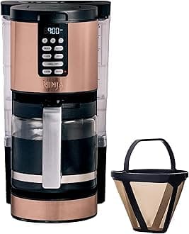 Ninja Programmable XL 14-Cup Coffee Maker PRO with Permanent Filter, 2 Brew Styles Classic & Rich, Delay Brew, Freshness Timer & Keep Warm, Dishwasher Safe, Copper, DCM201CP