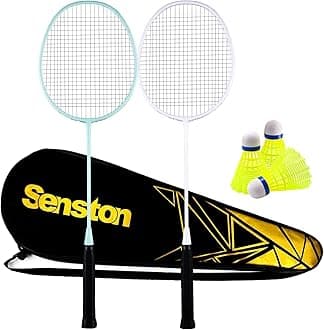 Professional Badminton Rackets Set of 4 - Carbon Fiber, 6 Shuttlecocks, 4 Grips & Bag for Backyard Games | 90g Lightweight