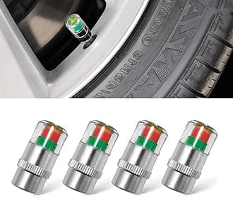 4pcs Tire Pressure Monitor Valve Stem Caps, Universal 32PSI Car Tire Pressure Monitor Valve Stem Caps Sensor Indicator, 3 Colors Alarm Tire Indicator