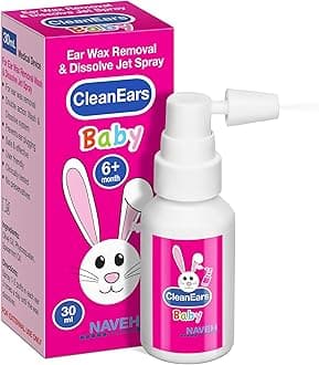 NAVEH PHARMA Cleanears Baby Earwax Removal Kit Spray Ear Wax Softener Cleaner Irrigation And Wax Dissolution “All Natural Patented “Nonirritant For Baby's (1 Fl Oz)