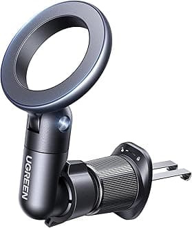 UGREEN Magsafe Car Mount with Double Hock Lock Magnetic Phone Holder with 20x N52 Magnet, Air Vent Car Phone Holder Compatible with iPhone 17 Air 16 Pro Max Plus 15 14 13 12