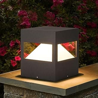 Modern Post Cap Light, High Voltage Wired Outdoor Column Fence Deck Pillar Lamp IP54 Waterproof 3000K LED Luxury Landscape Lighting for Flat Surface Patio Garden Decoration(10"x10")