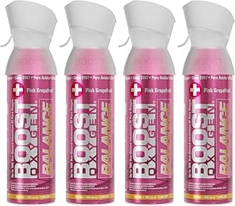 Medium Balance Pink Grapefruit Aroma 5L Canister | Respiratory Support for Aerobic Recovery, Altitude, Performance & Health (4 Pack)