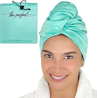 Microfiber Hair Towel Wrap for Women - Absorbent Quick Drying Turban for Wet, Curly, and Long Hair for Women, Girls, and Kids - Anti Frizz - THE PERFECT HAIRCARE - Aquamarine