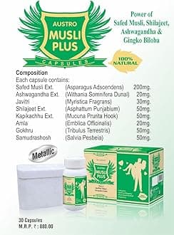 Musli Plus Capsules | Power Of Safed Musli, Shilajeet, Ashwagandha & Gokhru