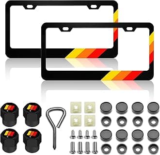 License Plate for Tri-Color 3 Color Yellow Orange Red Premium Black Steel License Plate Holder Compatible All Vehicle License Plate for Toyota Tacom,for 4Runer Tundr Rav car Accessories