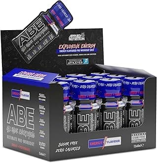 Applied Nutrition ABE Pre Workout Shot - All Black Everything Pre Workout Energy Shots, Physical Performance with Citrulline, Beta Alanine, Caffeine (Box 12 Units x 60ml) (Energy Flavour)
