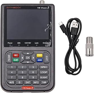 V8 Finder2 Satellite Finder Digital Finder Meter Satellite Detection DVB-S2X Signal Receiver Decoder H.264 HD 3.5 Inch LCD For Setting Satellite Dish