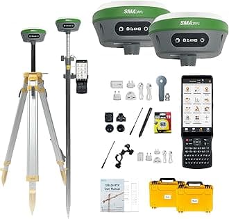 SMA26 Plus GNSS Receiver Base&Rover RTK GPS Land Survey Equipment with Permanent Survey Software, 1cm Accuracy, PPP/UHF Radio/BT Connectivity, IP67 Waterproof Ideal for Construction and Mapping
