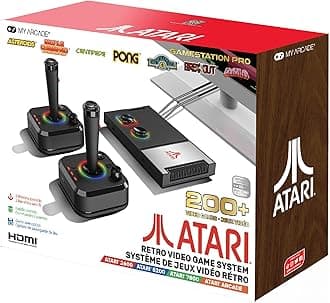 My Arcade Atari Game Station Pro: Video Game Console with 200+ Games, Wireless Joysticks, RGB LED Lights, Atari 2600/5200/7800