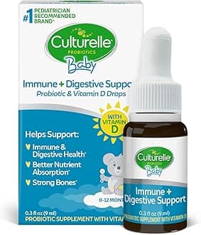 Baby Probiotic Drops + Vitamin D, Immune & Digestive Health Support for Babies, Infants & Newborns 0-12 Months, 30 Day Supply, Gluten Free & Non-GMO, 9ml