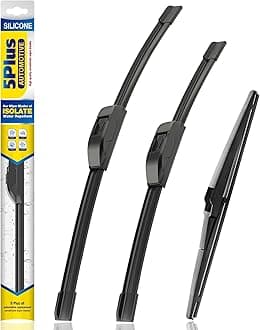 5 PLUS® Silicone Windshield Wipers Replacement for Hyundai 2018-2023 Kona,2019-2024 Kona Electric,2022-2023 Kona N,2012-2022 Accent/2012-2023 KIA Rio Wiper Blades(Set of 3)-26"/16"/11"