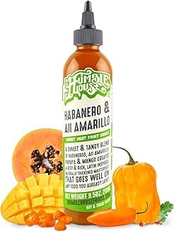 Habanero and Aji Amarillo: Sweet Heat Fruit sauce by Humble House (9.5oz) Caribbean Jerk Sauce Meets Peruvian Ceviche Flavor.