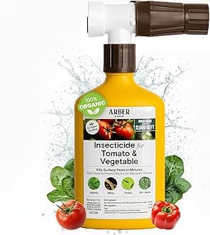 Organic Insecticide for Tomato, Fruits & Vegetables – 16oz Ready-to-Spray Hose-End – Controls Aphids, Mites, Thrips & Whiteflies – Harvest-Safe in 30 Minutes – Pollinator-Friendly Edible Garden Spray