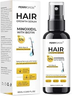 5% Minioxidil Hair Growth Serum for Men with Biotin Regrowth Hair Treatment For Thickens Hair Promotes Hair Density Help to Stop Thinning loss Hair stimulates Hair Growth